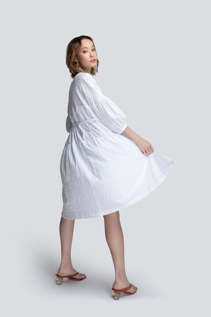 Bella Short Dress in White